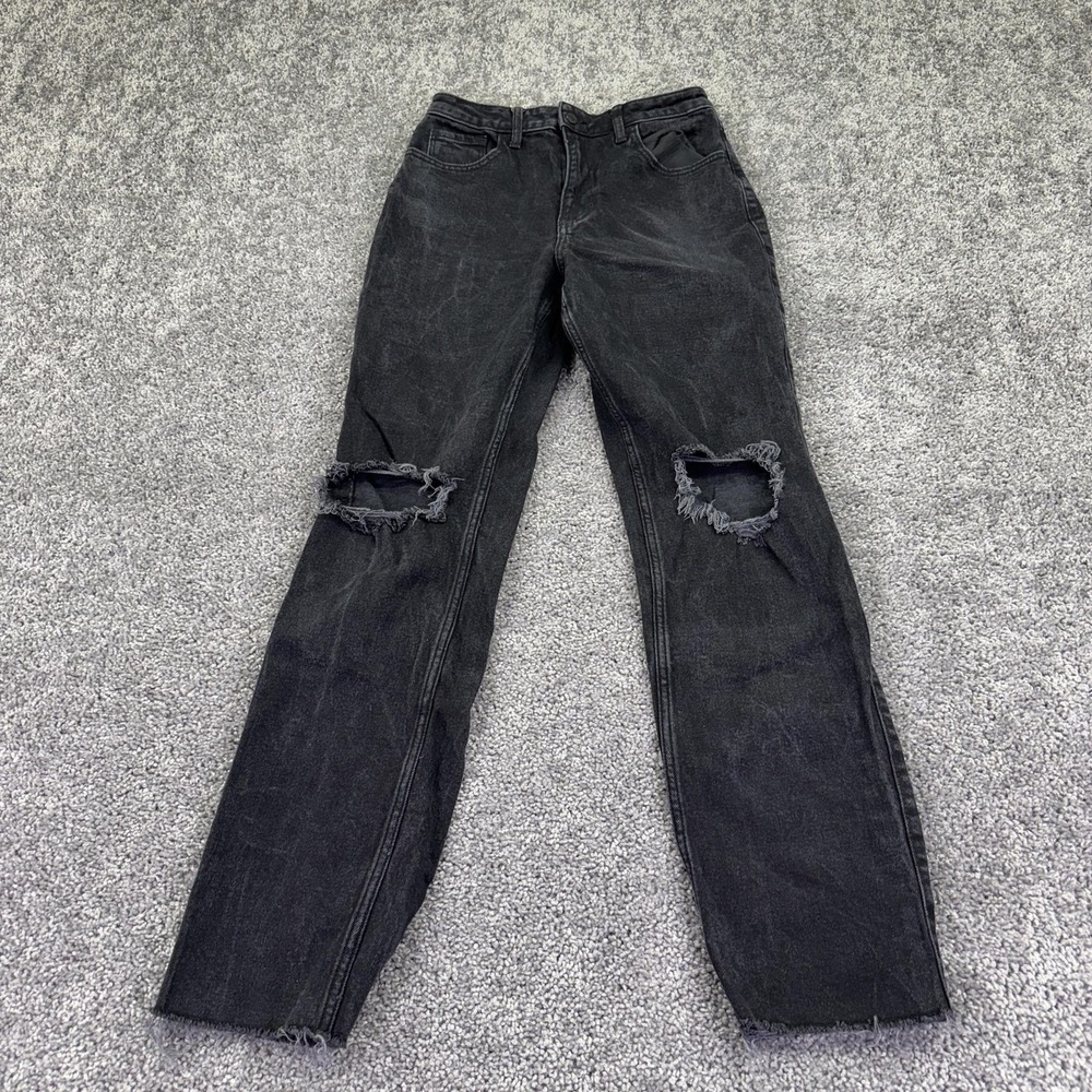 Hollister Jeans Juniors 5R Gray Ultra High Rise 90s Vintage Straight Distressed
